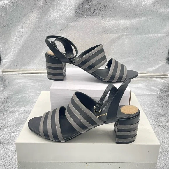 Salvatore Ferragamo Diandra Dual-Tone Block Heel Sandals